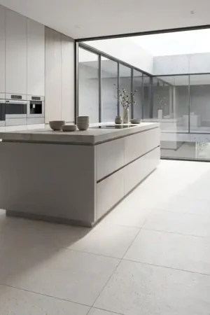 Réduction Carrelage Vida Blanco 60x120 effet béton blanc minéral